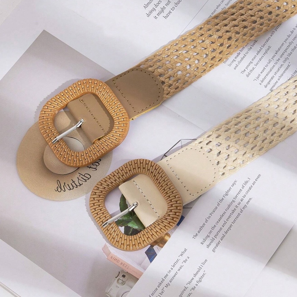 Boho Minimalist Straw Belt Set - Picture 4 of 4